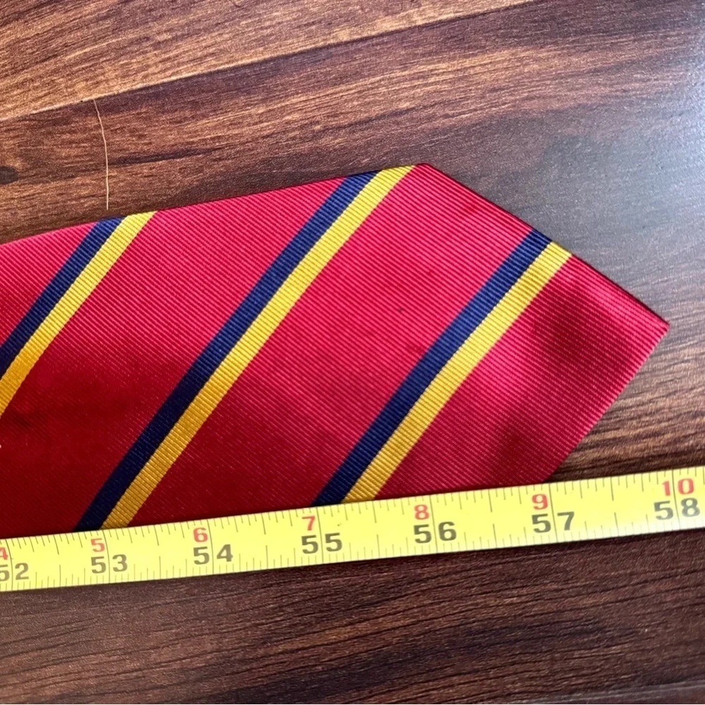 J. CREW Factory Silk Red and Yellow Striped Necktie